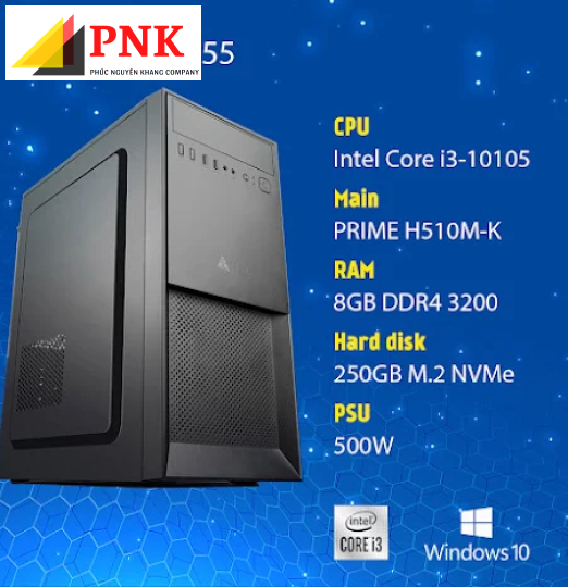 PC Office 30055 Intel Core i3-10105/8GB/250GB SSD/Windows 10 Home SL 64-bit