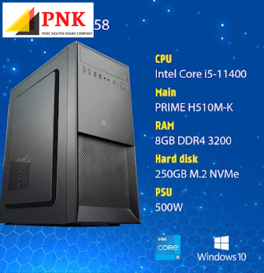 PC Office 50058 Intel Core i5-11400/8GB/250GB SSD/Windows 10 Home SL 64-bit